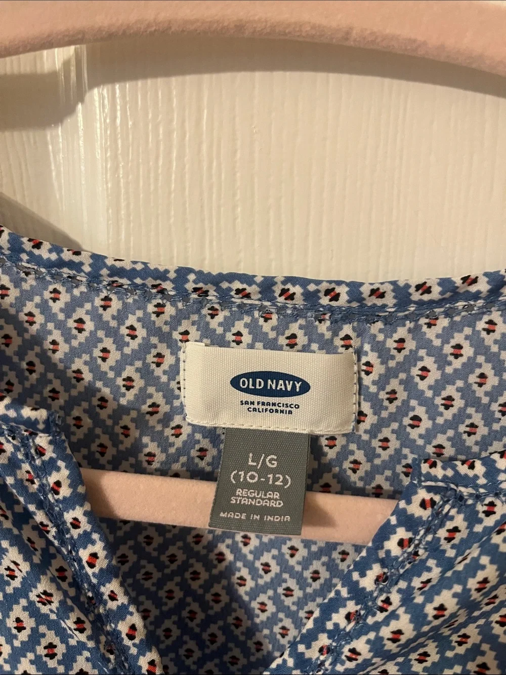Old Navy Blue Geo-Print Girls Top